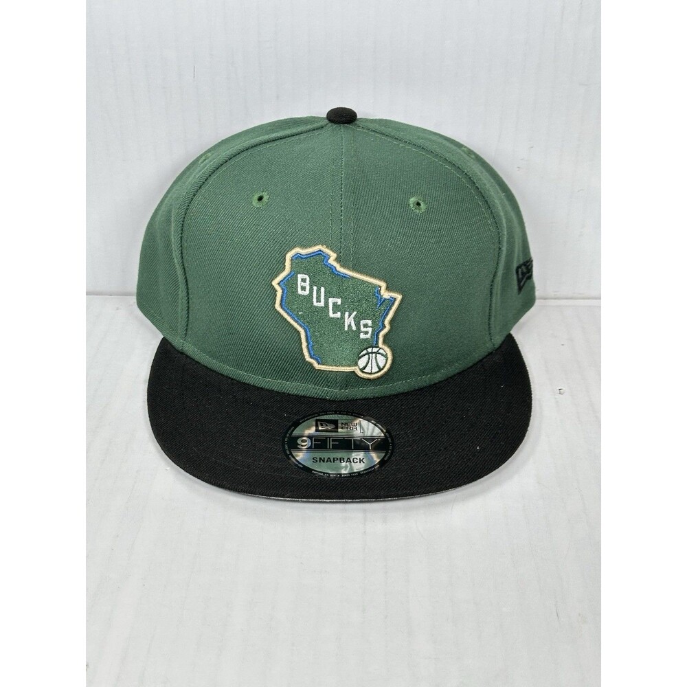 New Era Milwaukee Bucks NBA 9FIFTY Green Snapback Hat Adjustable Cap NWT